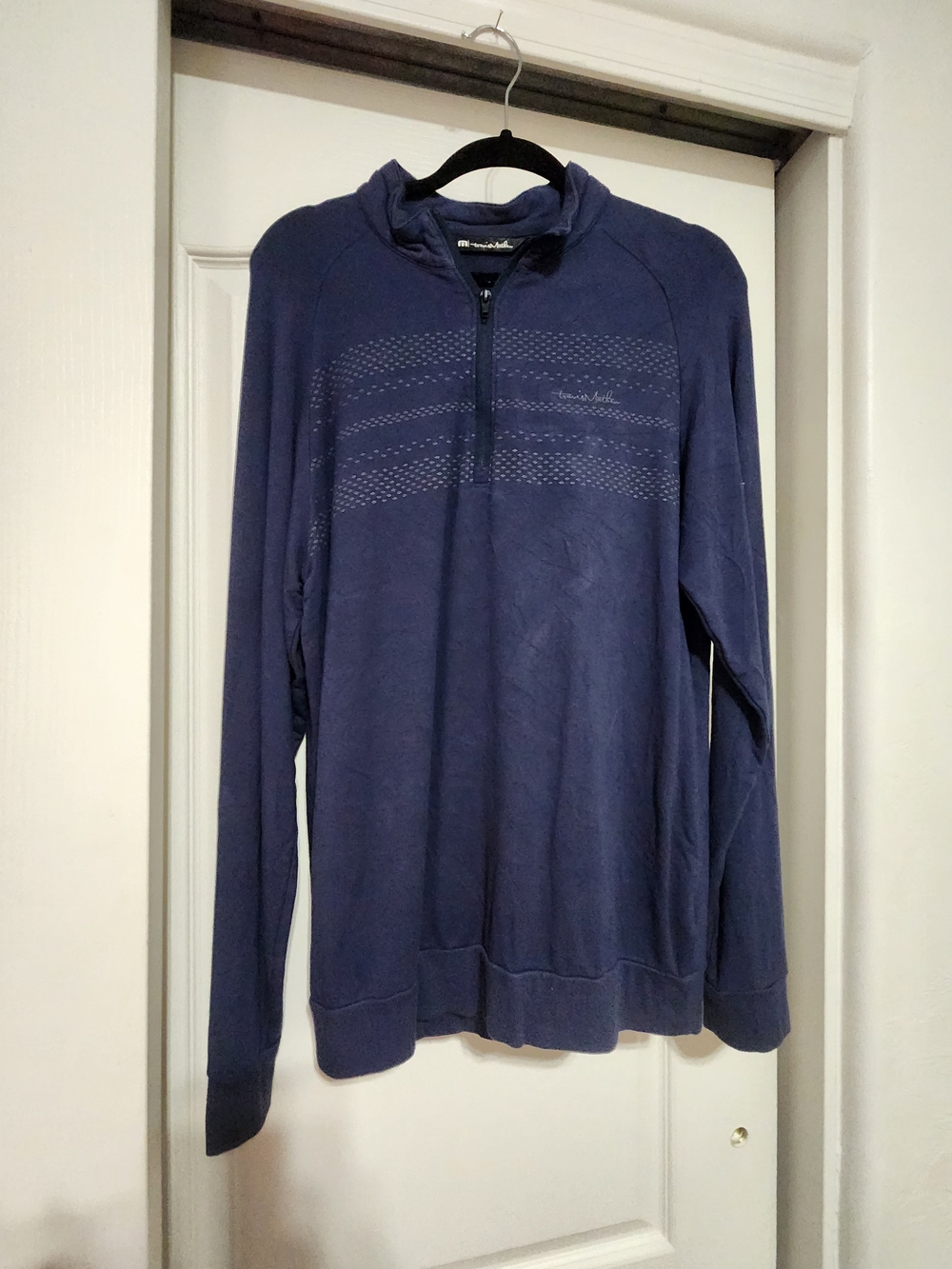 Travis Mathew Men's Navy Half-Zip Sweater
